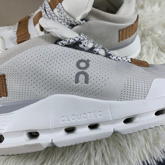 On Cloudnova White Pearl Running Shoes Womens Sneaker - Picture 3 of 7